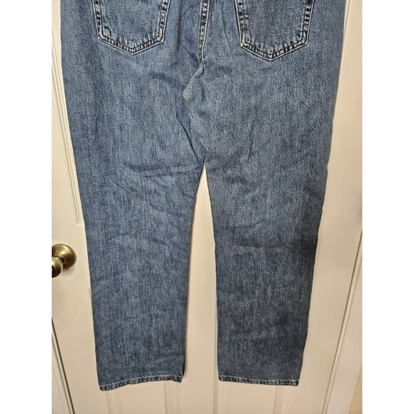 Lee Riveted Carpenter Blue Jeans Women’s 12Mx30 Denim Pants Mom Barrel Leg - Picture 7 of 9